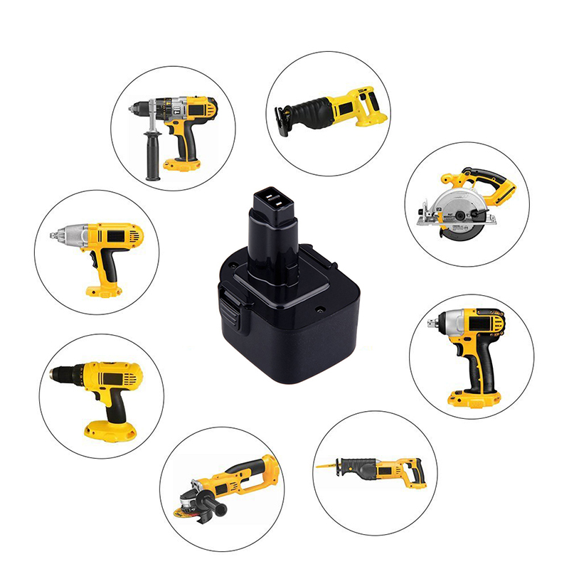 Ni-Cd 2000mAh 12V vaihtoakut Dewalt DE9075, DE9501, DW9071 akkuporaan