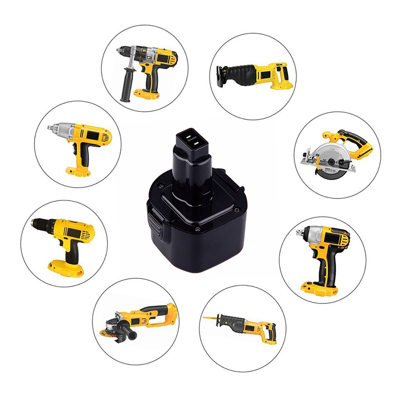 Ni-Mh 9.6V 2000mAh akkukoneet - Dewalt DE9062, DW9061, DW9062