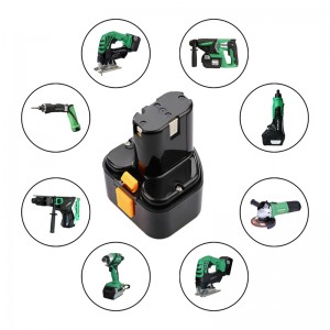 Ni-Cd 9.6V 1700mAh vaihtoakut Hitach EB9S, EB9M, EB9H, EB930H moottoriporakoneisiin