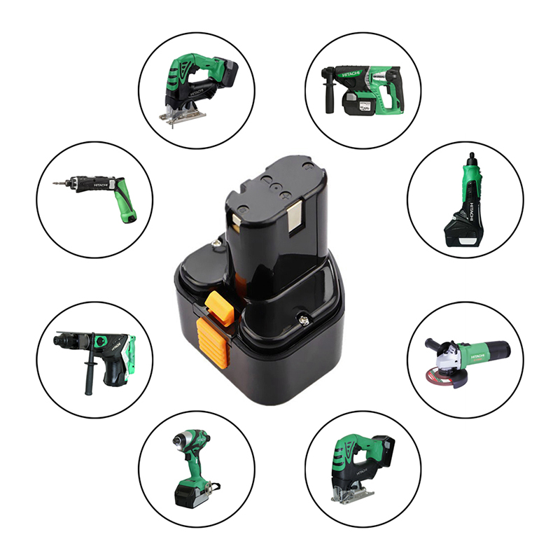 Ni-Mh 9.6V 3000mAh vaihtoakkujen sähkötyökalut Hitach EB9S, EB9M, EB9H