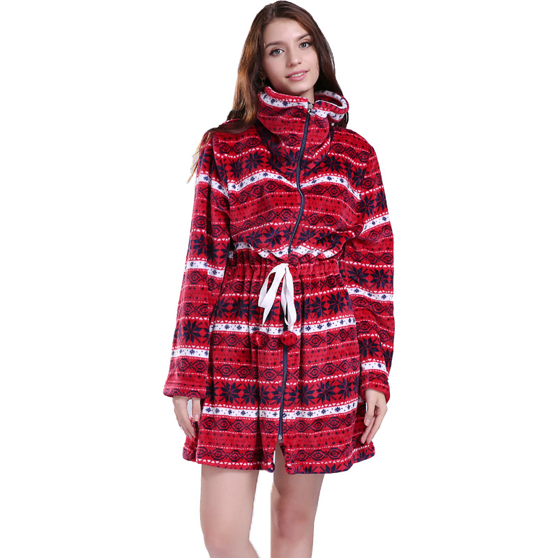 Naisten painetut kaaput flanelli-fleece-pyjamasta