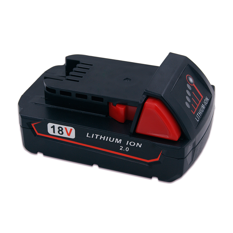 Litium-ioni 18 V 2000mAh -työkalun akkujen vaihtokennot Milwaukee 48-11-1840 M18