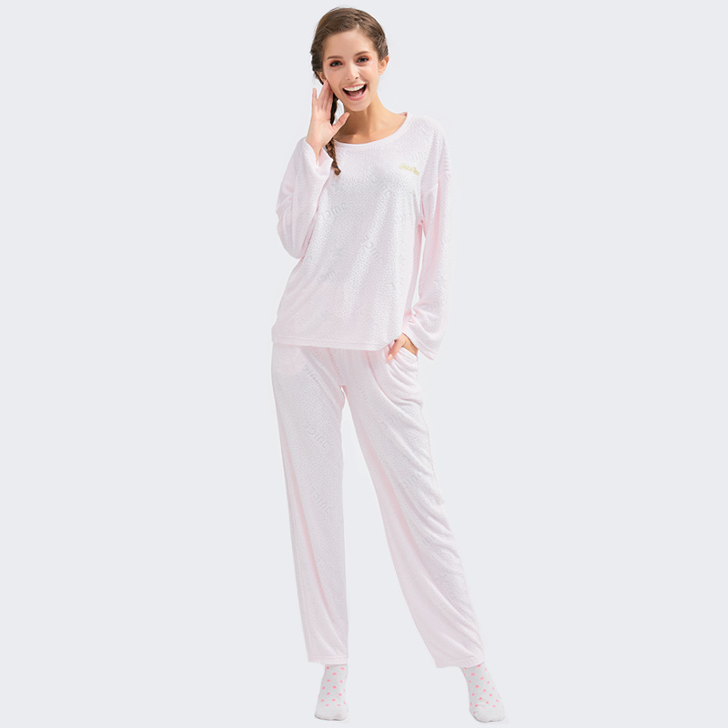 Naisten bambu Jacquard-kangas brodeerattu pyjamasarja