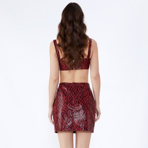 Leopard painettu riimu lyhyt seksikäs side naisten vaatteet kaksiosainen