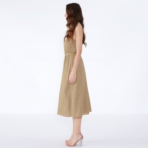 Raidallinen kesä 2019 sifonki Vestidos Casuales naisten vintage-mekko