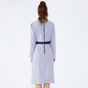 Raidallinen pitkähihainen prom hyvät toimisto-naisten vaatteet Gaun-mallipuku JSW2832