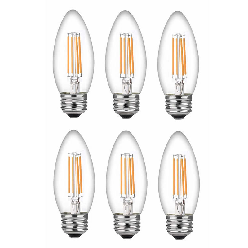 LED 60 W: n kynttilälamppujen keskiosa, kynttilän sipulit, himmennettävä hehkulanka kirkas 60 watin LED-lamppu (käyttää vain 4,5 wattia), C37 LED-hehkulamppu kynttilälamput