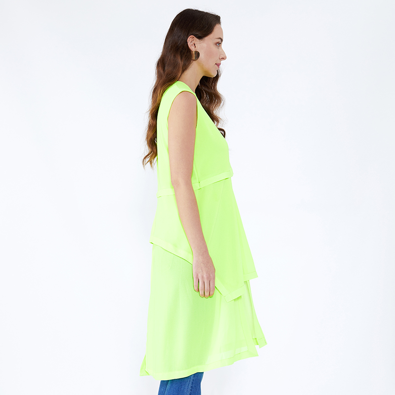 Fluoresoiva vihreä löysä malli Plus koko Long Lady pusero u0026 toppi