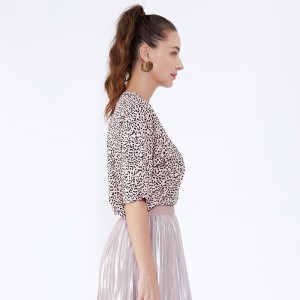 Leopard tulosta naisten vaatteet puuvilla sarees mallit painettu pusero