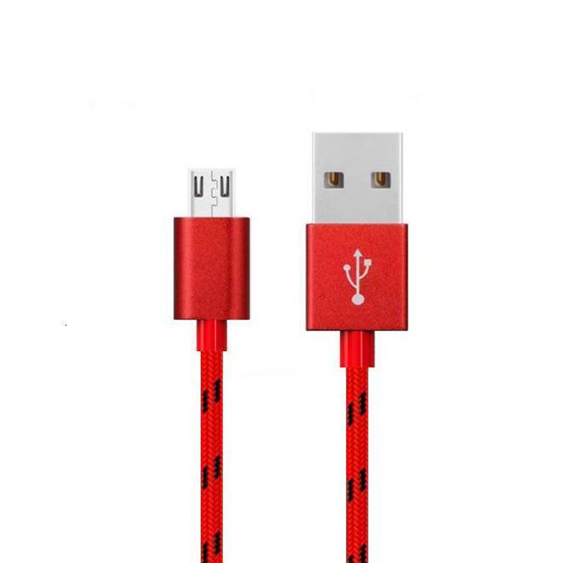 Mikro usb nylon-punos datakaapeli