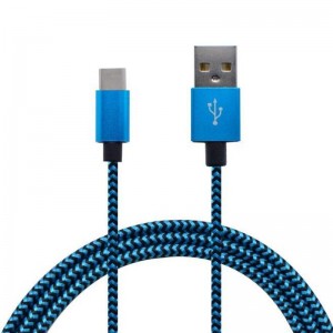 Tyyppi C - USB Nylon -harjattu datakaapeli