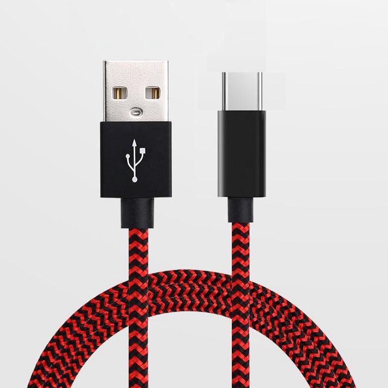 Tpye -C USB Stripe Nylon -harjattu datakaapeli