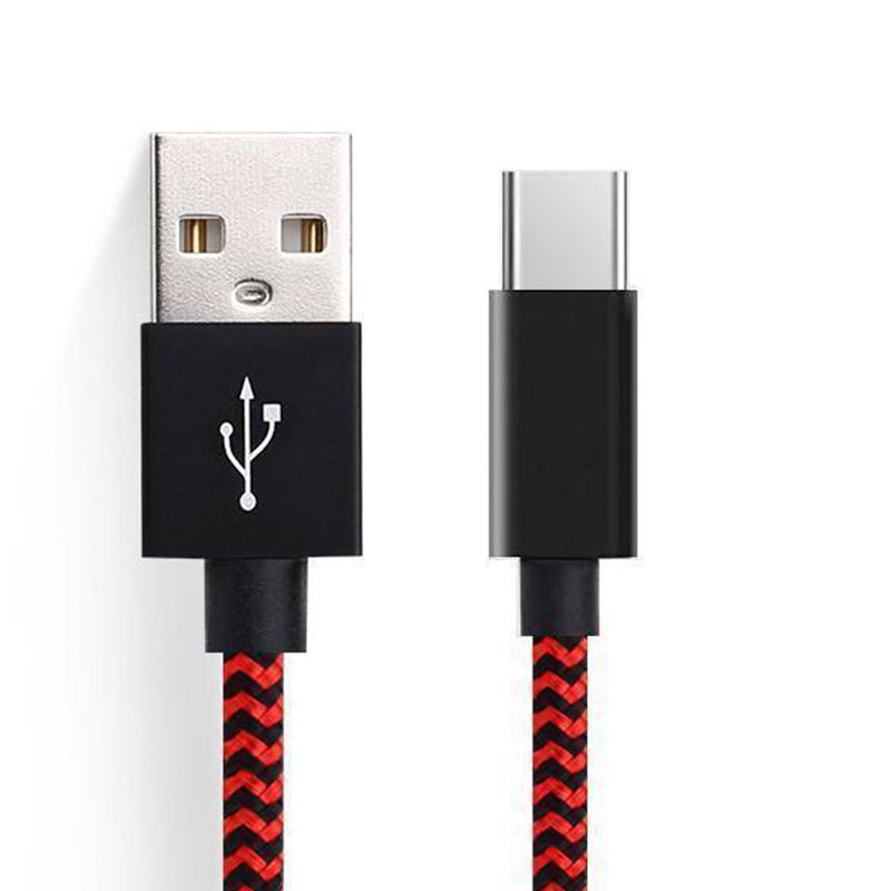 Tpye -C USB Stripe Nylon -harjattu datakaapeli