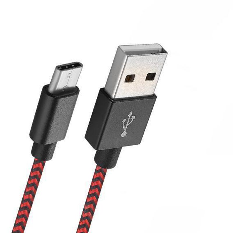 Tpye -C USB Stripe Nylon -harjattu datakaapeli