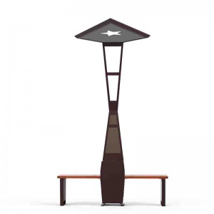 Laadukas puhelinlataus WiFi Hot Spot LED -mainonta Smart Solar Outdoor Park -teräspenkki
