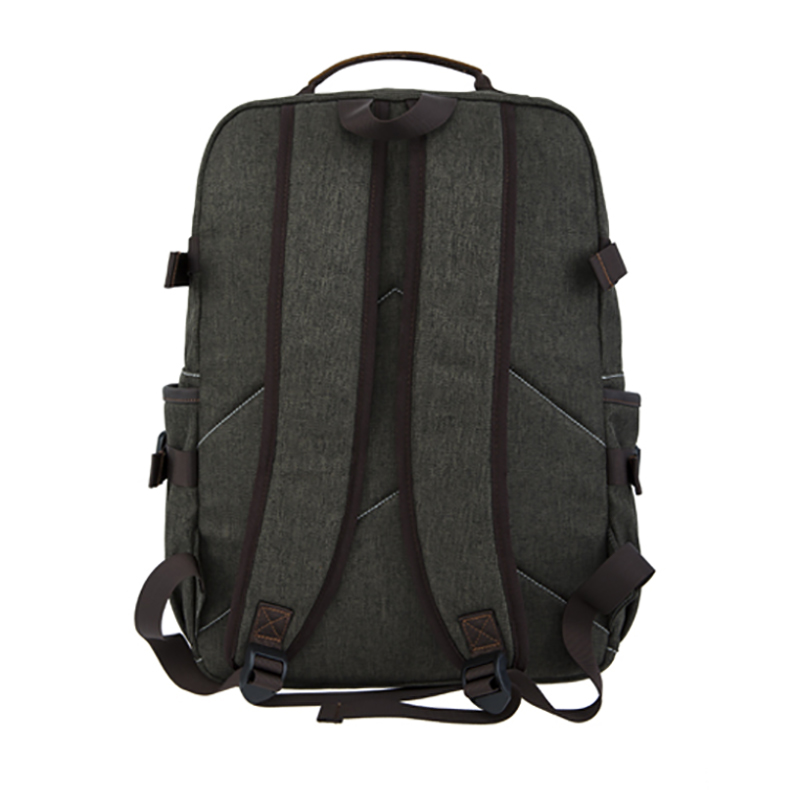 18SC-6891D armeijan vihreä Durabel-kangas aito nahkareppu Business Laptop Bagpack Genuine Travel Pack