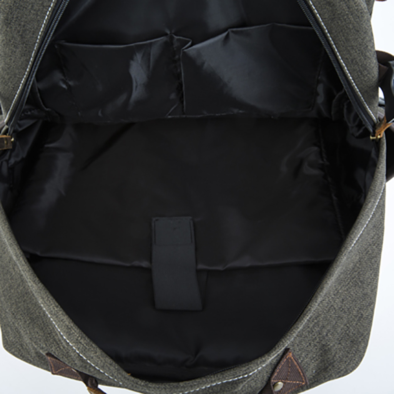 18SC-6891D armeijan vihreä Durabel-kangas aito nahkareppu Business Laptop Bagpack Genuine Travel Pack