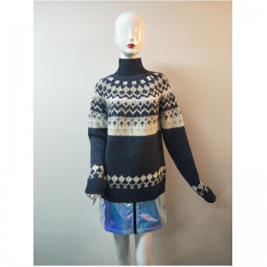 BLUE ABIGAIL FAIRISLE PATTERN JUMPER RLWS0014F