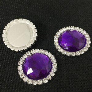 muoti koristeelliset eri värit pyöreä litteä takaisin tekojalokivi akryyli kristalli nappi 12