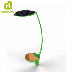 Älykäs aurinkoenergiakatukampanjan valaistuspenkki matkapuhelimien lataamista varten