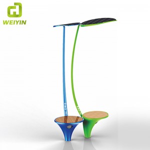 Älykäs aurinkoenergiakatukampanjan valaistuspenkki matkapuhelimien lataamista varten