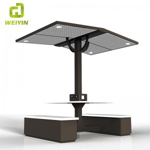 Outdoor Park -yhteisöjen ja hotellien Smart Solar Power -latausasema puhelinlaturille ja vaihtovirtaverkolle