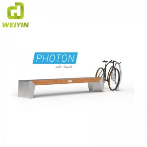 Älykkäät aurinkoenergian puutarhakalusteet rautapenkki USB-latauksella ja WiFi-yhteydellä