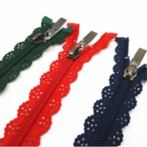 Hieno ja muodikas pitsi nylon vetoketju 6