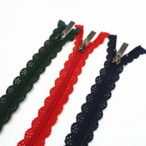 Hieno ja muodikas pitsi nylon vetoketju 6