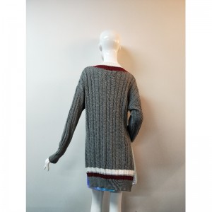 GREY SLIT-SIDE SWEATER RLWS0104F