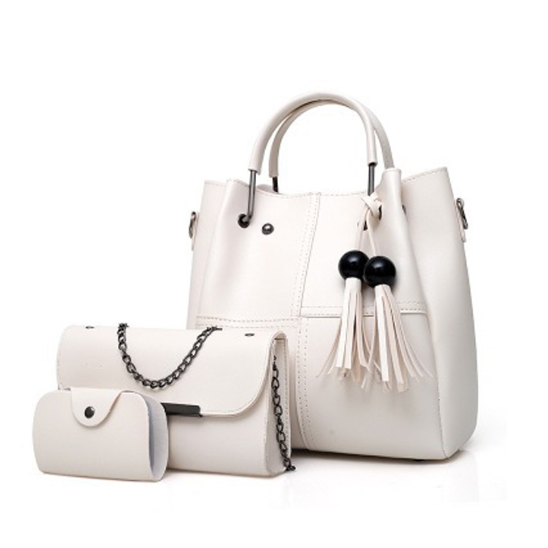 HD0827--3 PCS per setti naisten PU-nahka Tote-PU-nahka-kannettava käsilaukku-PU-nahkakotelo
