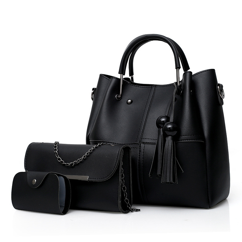 HD0827--3 PCS per setti naisten PU-nahka Tote-PU-nahka-kannettava käsilaukku-PU-nahkakotelo