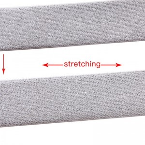 11 # himmeä hopeakiilto hyvä laatu korkea joustavuus räätälöity kudottu 1,8 tuuman vyö elastinen nauha metallinen elastinen nauha