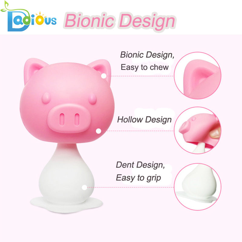 Uusi muotoilu Turvallisuus Vauva Teether Rattle Food Grade Silikoni Baby Teether BPA Free Vauva Teether