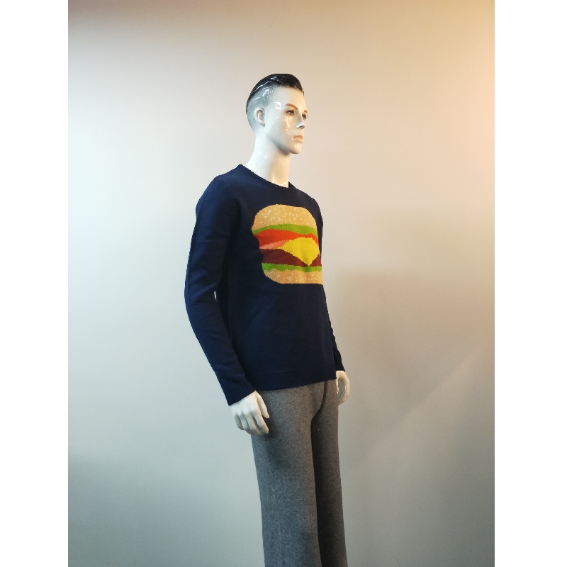 NAVY HAMBURG-PRINT SWEATER RLMS0059F