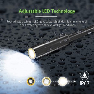 USB-endoskooppi, jossa on 4.3-kuvaruutunäyttö Borescope-tarkastus 1080P HD-käärmekamera 8-LED-valot Monitoiminen endoskooppi koneelle