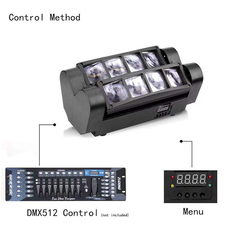 ammattimainen valmistus 8 * 10w 8 silmät hämähäkin LED-valot