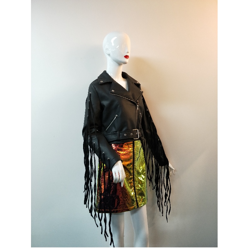 FRINGED SLEEVES PU JACKET RLWPJ0001N