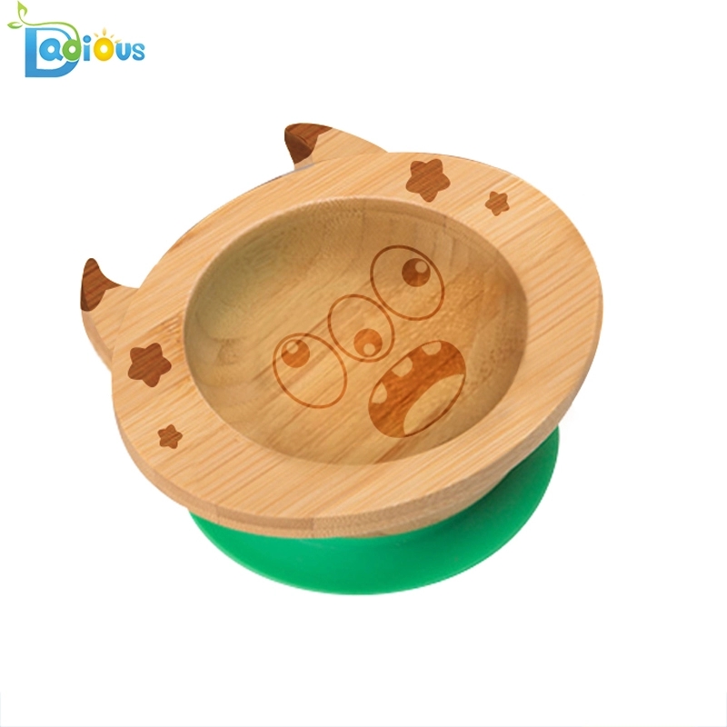 Uusi muotoilu Luonnollinen Bamboo Lasten ruokailuvälineet Bamboo Baby Plate Ei-myrkyllinen Bamboo-imulevy