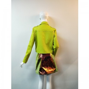 FLUORESCENT YELLOW PU JACKET RLWPJ0003N