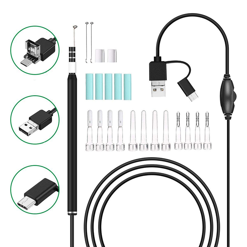 Wifi Otoscope 3 in 1 Ear Wax Remover Tool 720P vedenpitävä kamera 6 säädettävällä LEDillä yhteensopiva Android- ja iOS-järjestelmien kanssa
