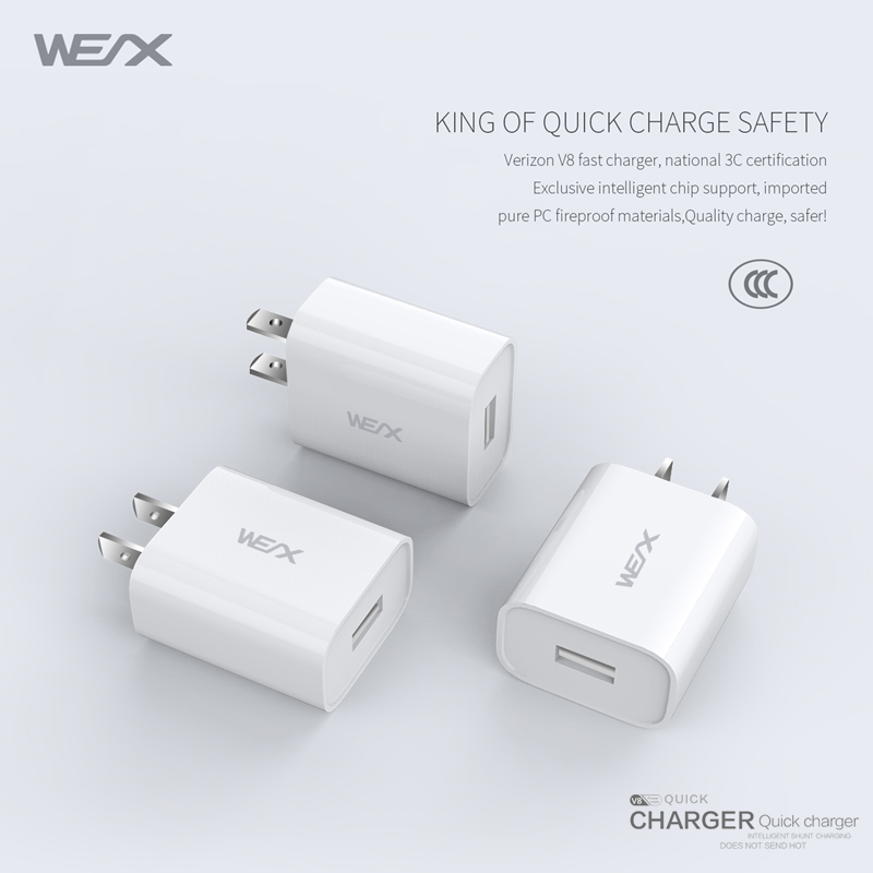 WEX -V8 yksi sataman seinälaturi usb -laturi