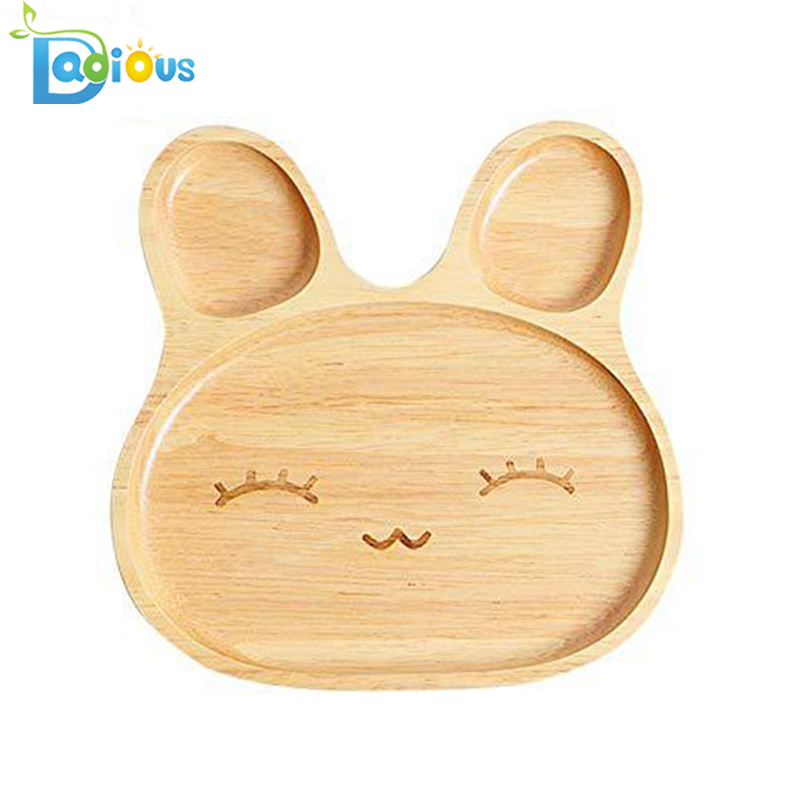 Vauvan ruokailuvälineet Vauvan ruokalajit Bamboo Plate Toddler Divided Bamboo Baby Plate