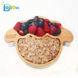 Uusin muotoilu Vauvan ruokailuvälineet Toddler-ruokalautanen ja lusikka-asetettu jaettu pysäytyspakkaus