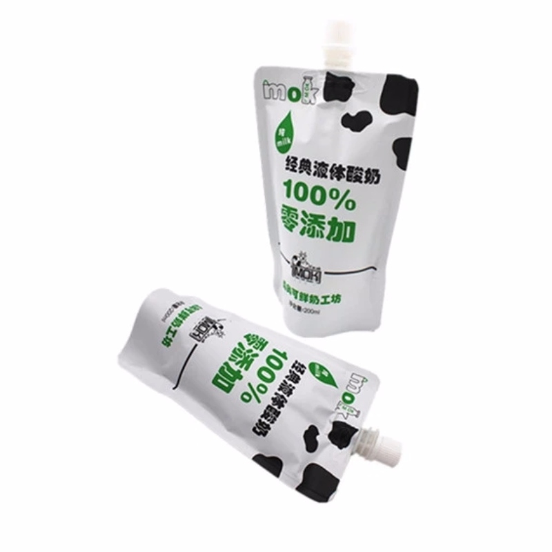 Mukautettu painolevy, joka on kertakäyttöinen nesteen, kuten maidon, pussi