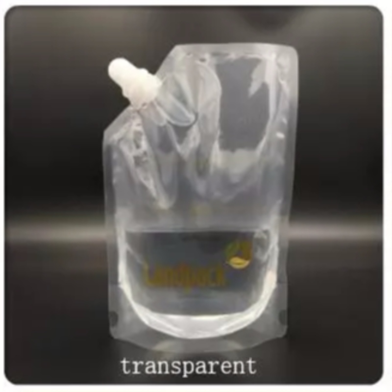 Mukautettu nestemäisen juoman pakkausseloste (Spout Pouch for beverage or detergent)