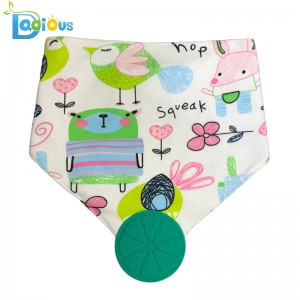 Pehmeä, imukykyinen orgaaninen puuvillahampaiden bandana Muslin Teether ruokalappu Unisex Bandana drool ruokalappuja teetterillä