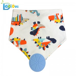 Pehmeä, imukykyinen orgaaninen puuvillahampaiden bandana Muslin Teether ruokalappu Unisex Bandana drool ruokalappuja teetterillä