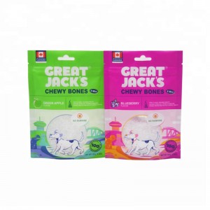 OEM-väripainorasia pussi muovinen vetoketju Top koira välipakkaus