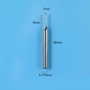 Kovametallipyörät, kaksoishuilut, kierteet, kovametalli, litteä nenäpäätehdas CNC-reititinterä 1 mm.